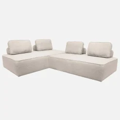Set van 2 fauteuils met elk 2 zitplaatsen voor modulaire bank bouclé