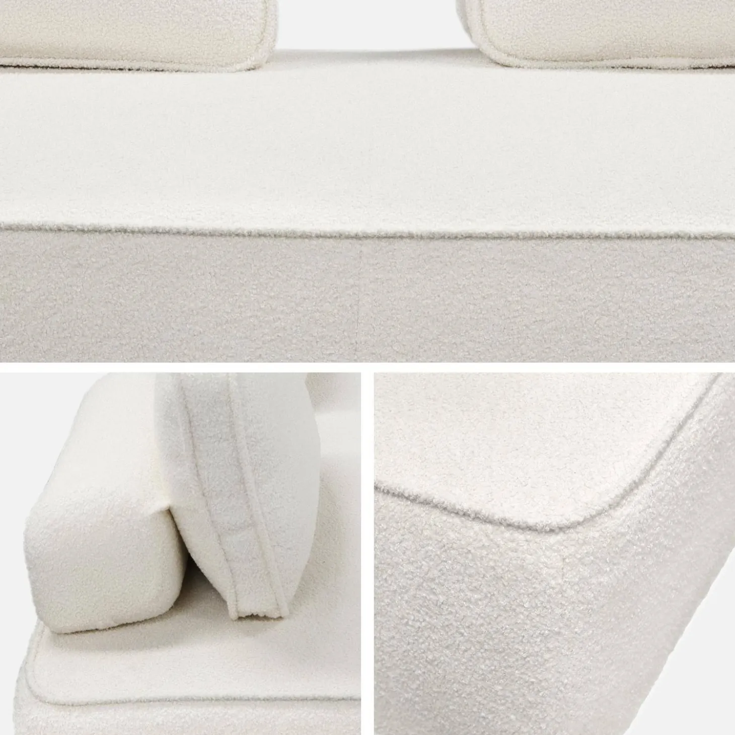Set van 2 fauteuils met elk 2 zitplaatsen voor modulaire bank bouclé