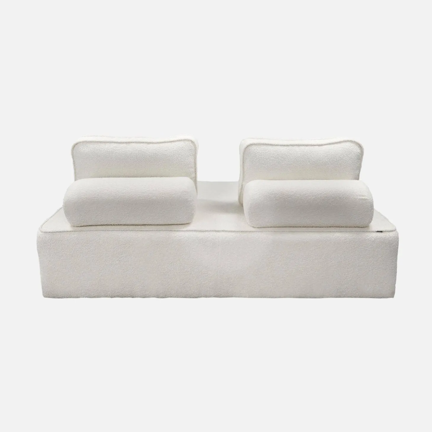 Set van 2 fauteuils met elk 2 zitplaatsen voor modulaire bank bouclé