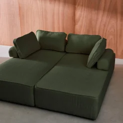 Set van 2 fauteuils met elk 2 zitplaatsen voor modulaire bank bouclé
