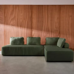 Set van 2 fauteuils met elk 2 zitplaatsen voor modulaire bank bouclé
