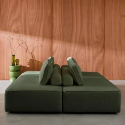 Set van 2 fauteuils met elk 2 zitplaatsen voor modulaire bank bouclé