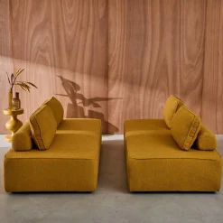 Set van 2 fauteuils met elk 2 zitplaatsen voor modulaire bank bouclé