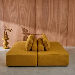 Set van 2 fauteuils met elk 2 zitplaatsen voor modulaire bank bouclé