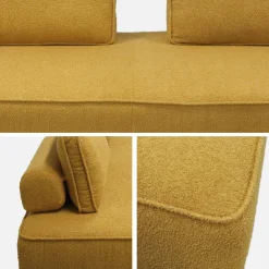 Set van 2 fauteuils met elk 2 zitplaatsen voor modulaire bank bouclé