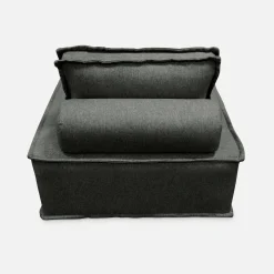 Set van 2 fauteuils met 2-zitsbank in stof, met kussen