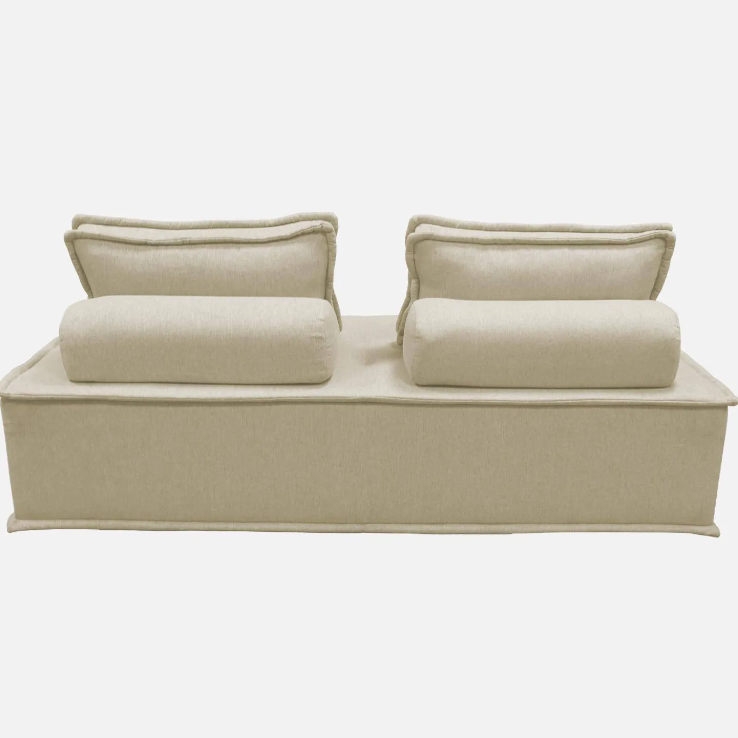 Set van 2 fauteuils met 2-zitsbank in stof, met kussen