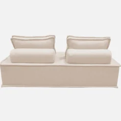 Set van 2 fauteuils met 2-zitsbank in stof, met kussen