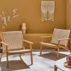 Set van 2 fauteuils van acaciahout en hars