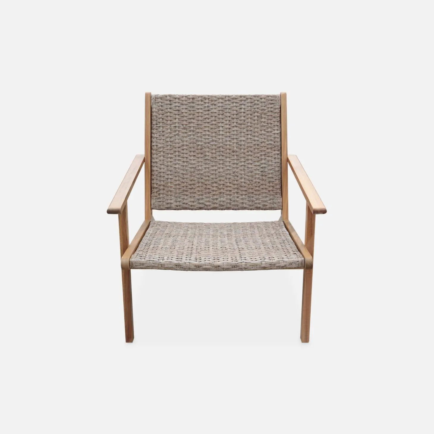 Set van 2 fauteuils van acaciahout en hars