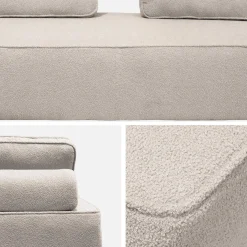 Set van fauteuils voor modulaire bank 4 zitplaatsen bouclé