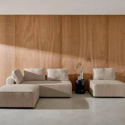 Set van fauteuils voor modulaire bank 4 zitplaatsen bouclé