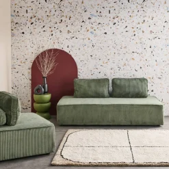 Set van fauteuils voor modulaire bank 3 zitplaatsen corduroy