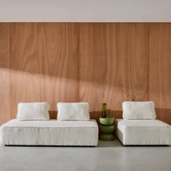 Set van fauteuils voor modulaire bank 3 zitplaatsen bouclé