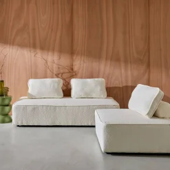 Set van fauteuils voor modulaire bank 3 zitplaatsen bouclé