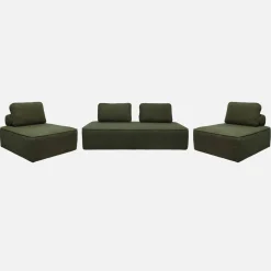 Set van fauteuils voor modulaire bank 4 zitplaatsen bouclé