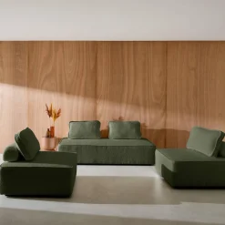 Set van fauteuils voor modulaire bank 4 zitplaatsen bouclé