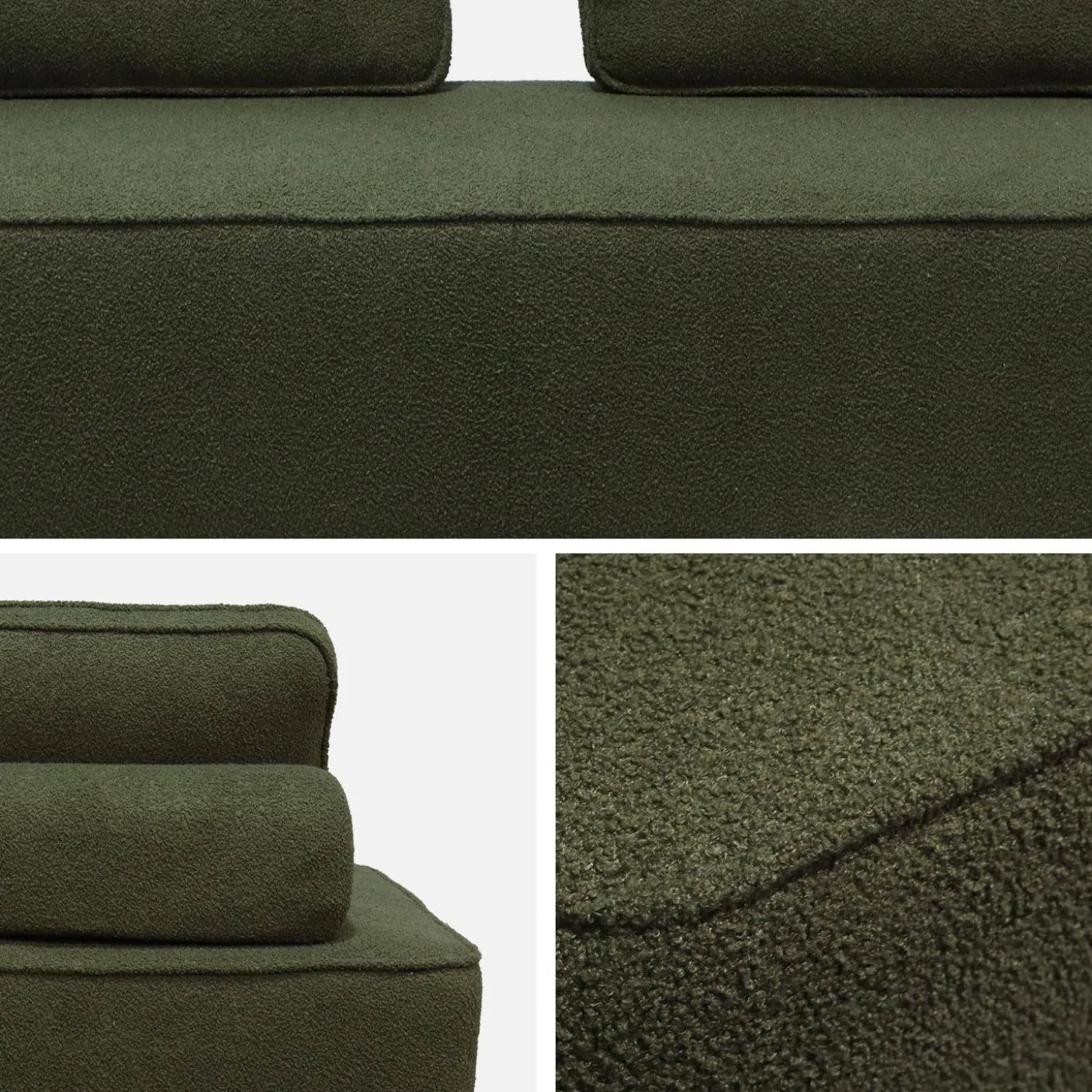 Set van fauteuils voor modulaire bank 4 zitplaatsen bouclé