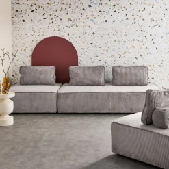 Set van fauteuils voor modulaire bank 4 zitplaatsen corduroy