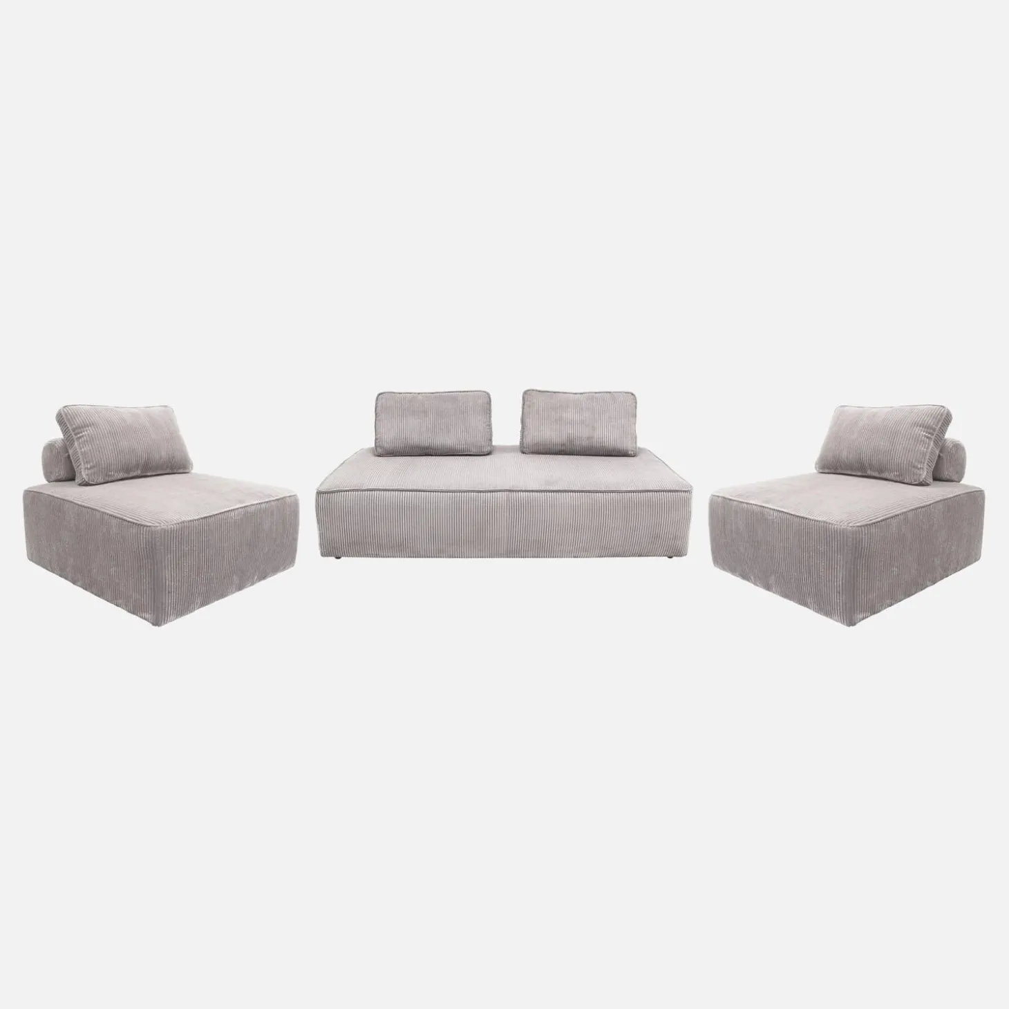 Set van fauteuils voor modulaire bank 4 zitplaatsen corduroy