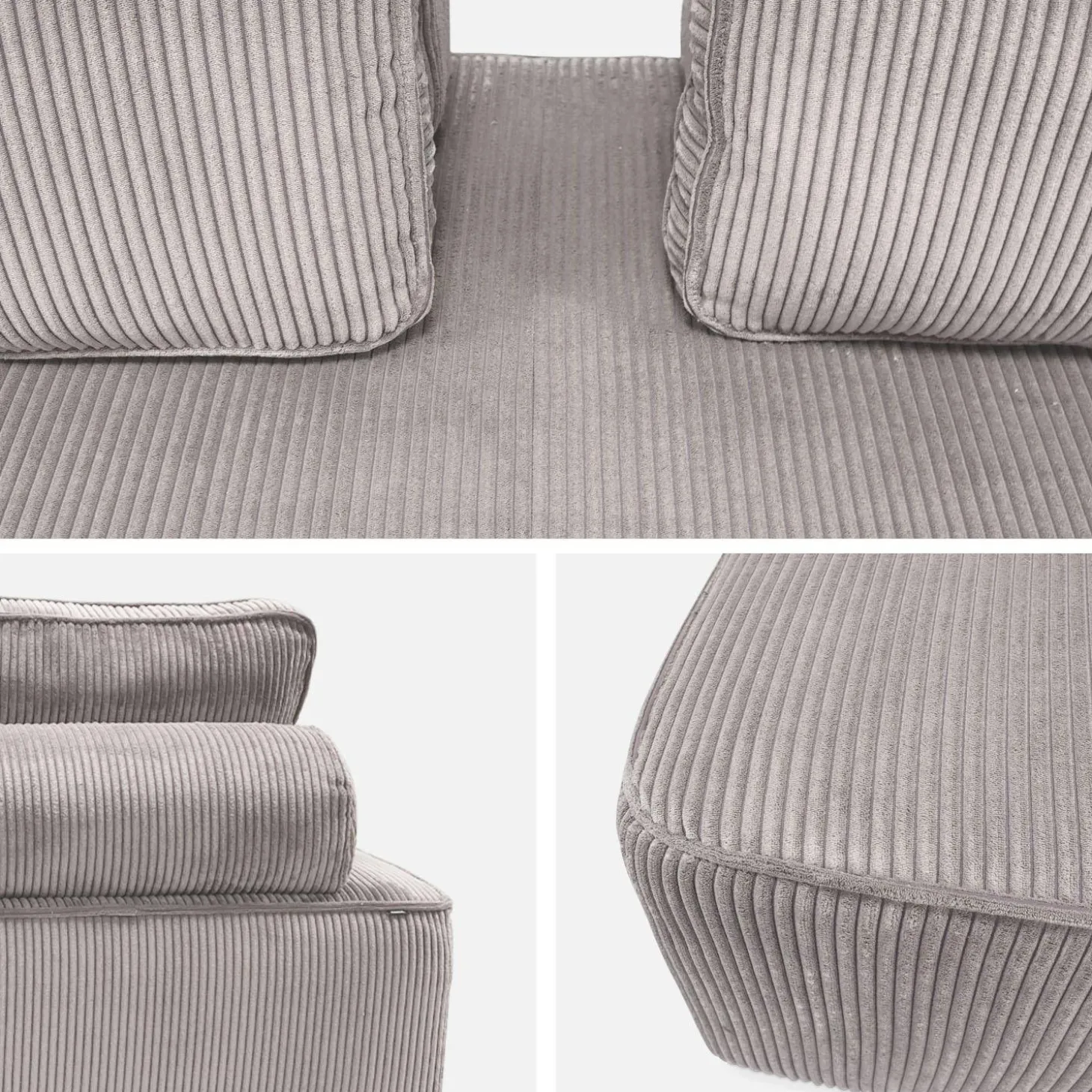 Set van fauteuils voor modulaire bank 4 zitplaatsen corduroy