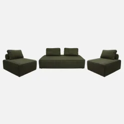 Set van fauteuils voor modulaire bank 4 zitplaatsen corduroy