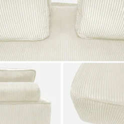 Set van fauteuils voor modulaire bank 3 zitplaatsen corduroy
