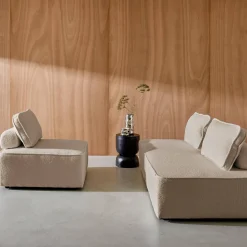 Set van fauteuils voor modulaire bank 3 zitplaatsen bouclé