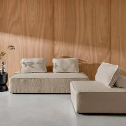 Set van fauteuils voor modulaire bank 3 zitplaatsen bouclé
