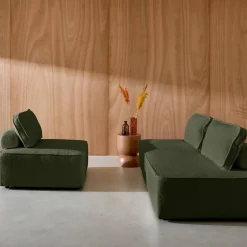 Set van fauteuils voor modulaire bank 3 zitplaatsen bouclé