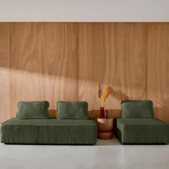 Set van fauteuils voor modulaire bank 3 zitplaatsen bouclé