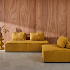 Set van fauteuils voor modulaire bank 3 zitplaatsen bouclé