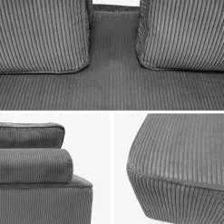 Set van fauteuils voor modulaire bank 3 zitplaatsen corduroy