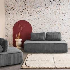 Set van fauteuils voor modulaire bank 3 zitplaatsen corduroy