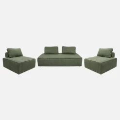 Set van fauteuils voor modulaire bank 4 zitplaatsen corduroy