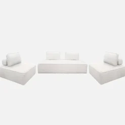 Set van fauteuils voor modulaire bank 4 zitplaatsen bouclé