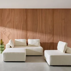 Set van fauteuils voor modulaire bank 4 zitplaatsen bouclé