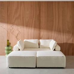 Set van fauteuils voor modulaire bank 4 zitplaatsen bouclé