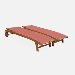 Set van 2 houten ligbedden