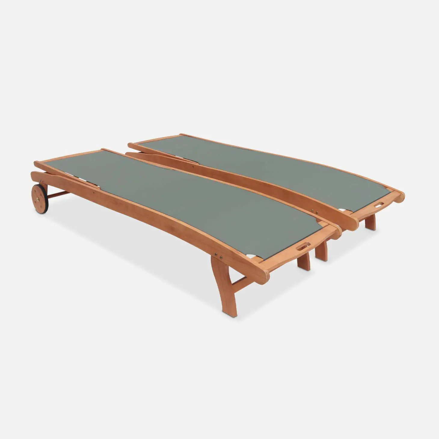 Set van 2 houten ligbedden