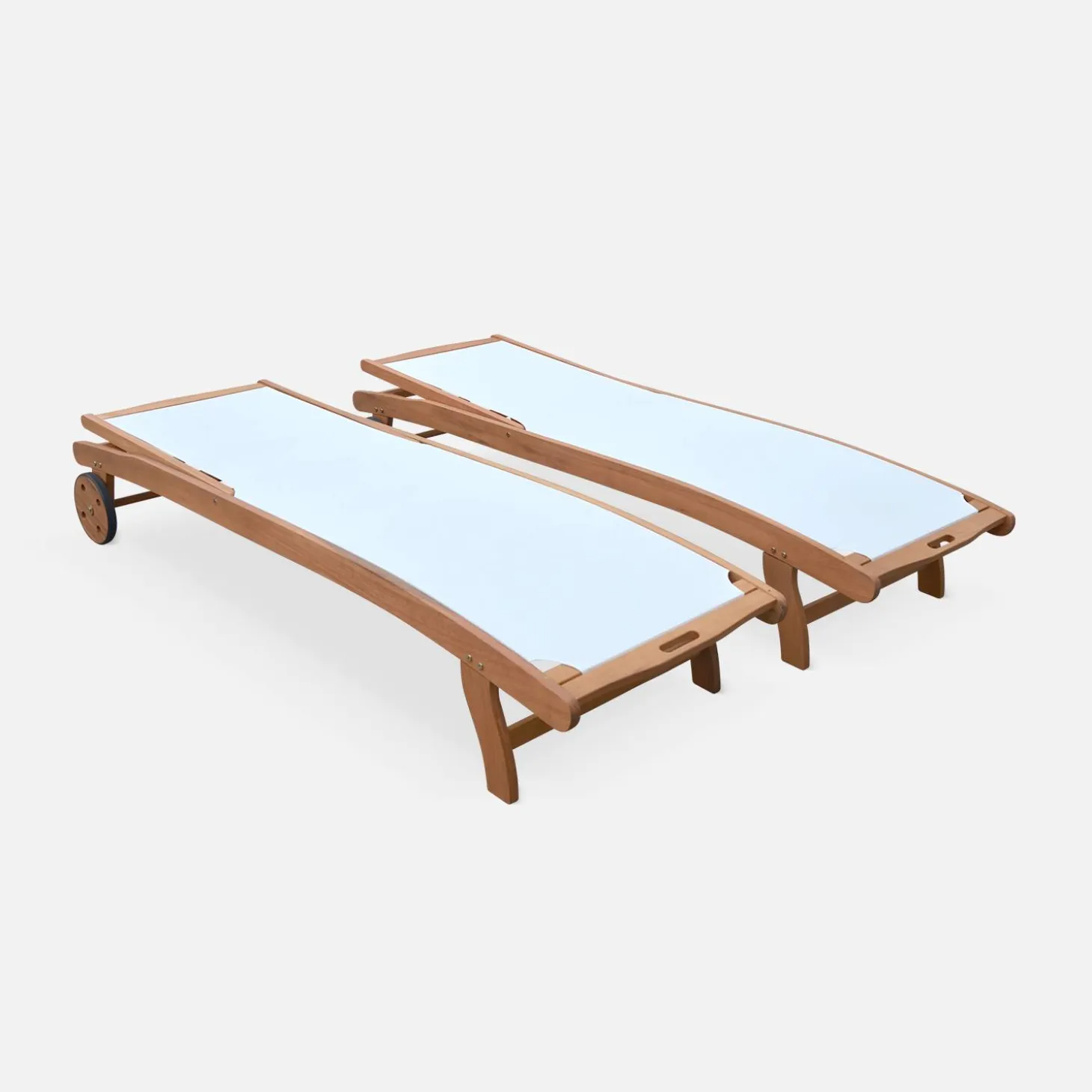 Set van 2 houten ligbedden