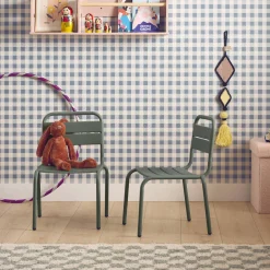 Set van 2 metalen kinderstoelen