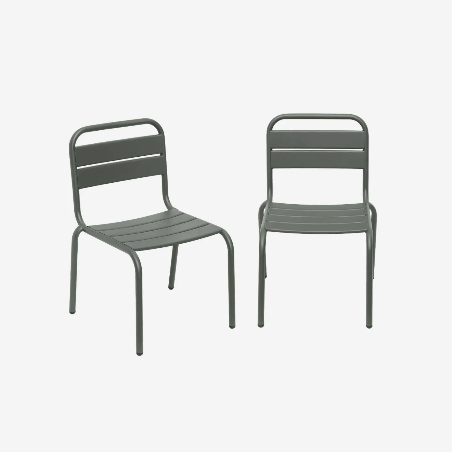 Set van 2 metalen kinderstoelen