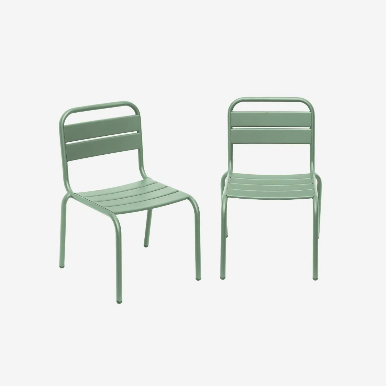 Set van 2 metalen kinderstoelen