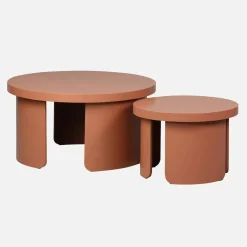 Set van 2 ronde nesttafels, salontafel