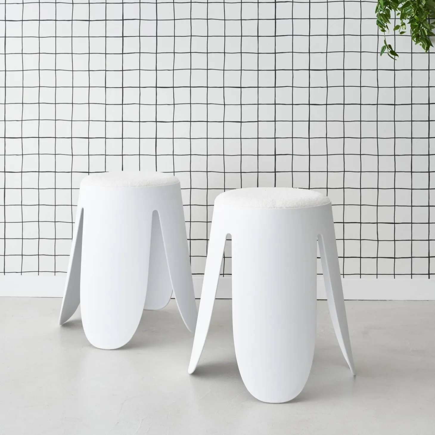 Set van 2 stapelkrukken, Ø30 / 44 x H46cm