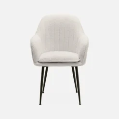 Set van 4 stoelen in bouclé met metalen poten