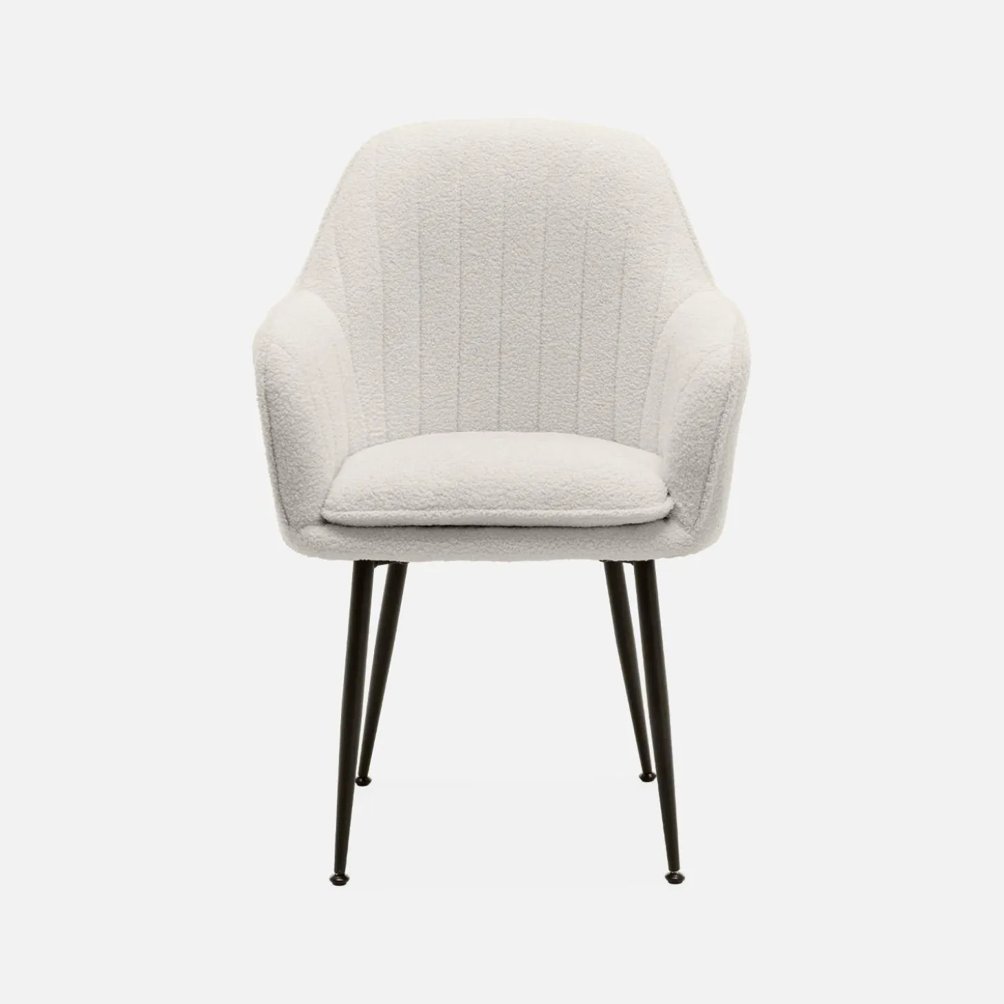Set van 4 stoelen in bouclé met metalen poten