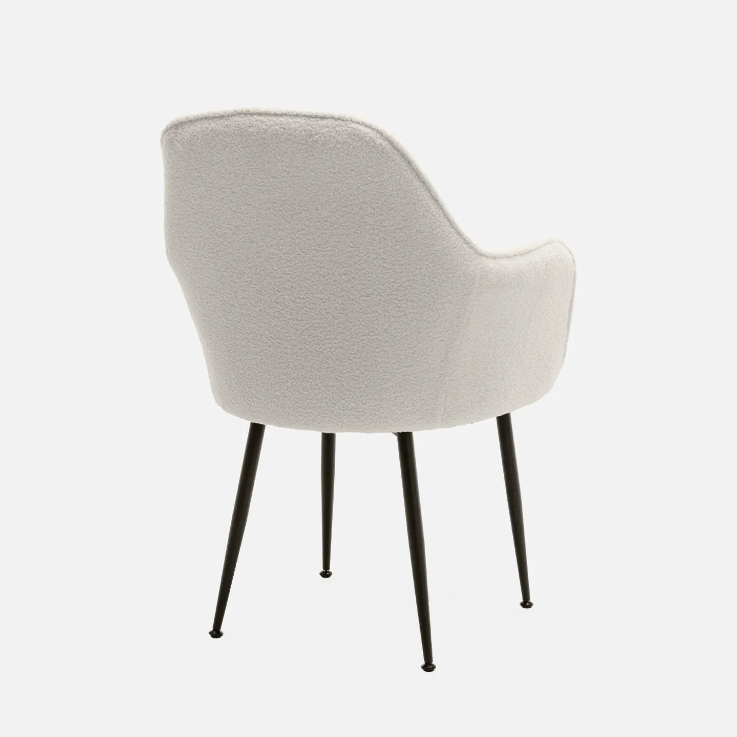 Set van 4 stoelen in bouclé met metalen poten