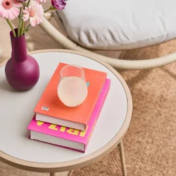 Set van 2 tuinstoelen met stalen en rotan tafel